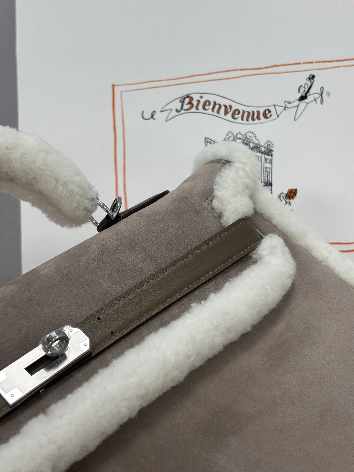 Herm??s Teddy Kelly 20 Gris Caillou and Etoupe Swift Palladium Hardware - 图片 7