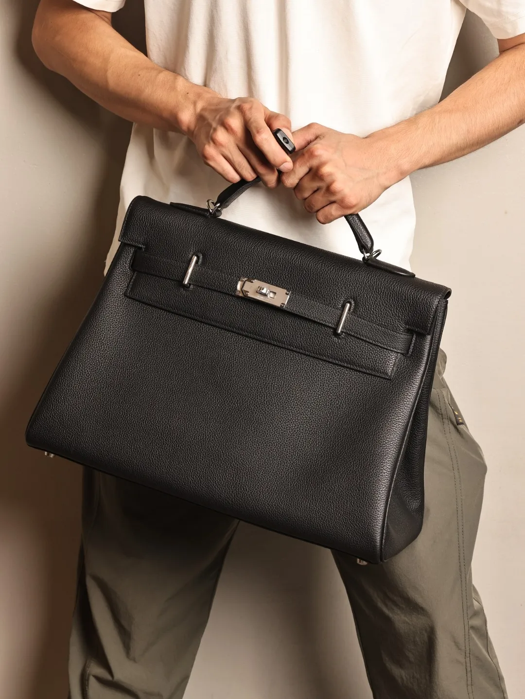 Herm??s Kelly 42 Maxi Plomb Togo Palladium Hardware - 图片 3