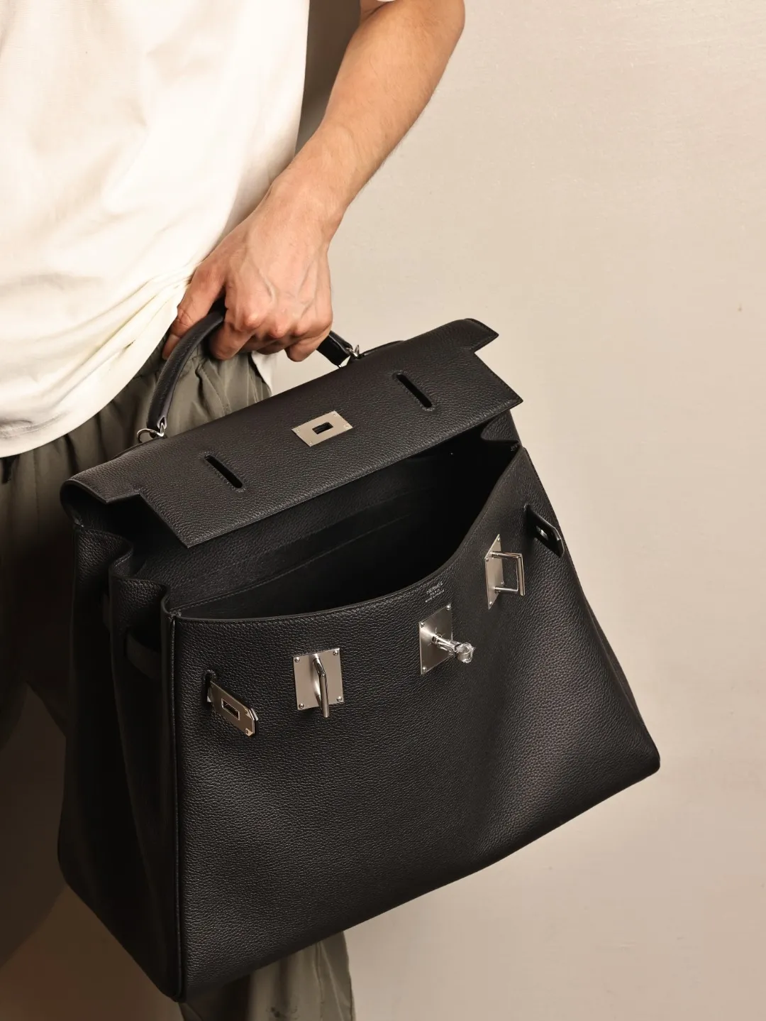 Herm??s Kelly 42 Maxi Plomb Togo Palladium Hardware - 图片 10