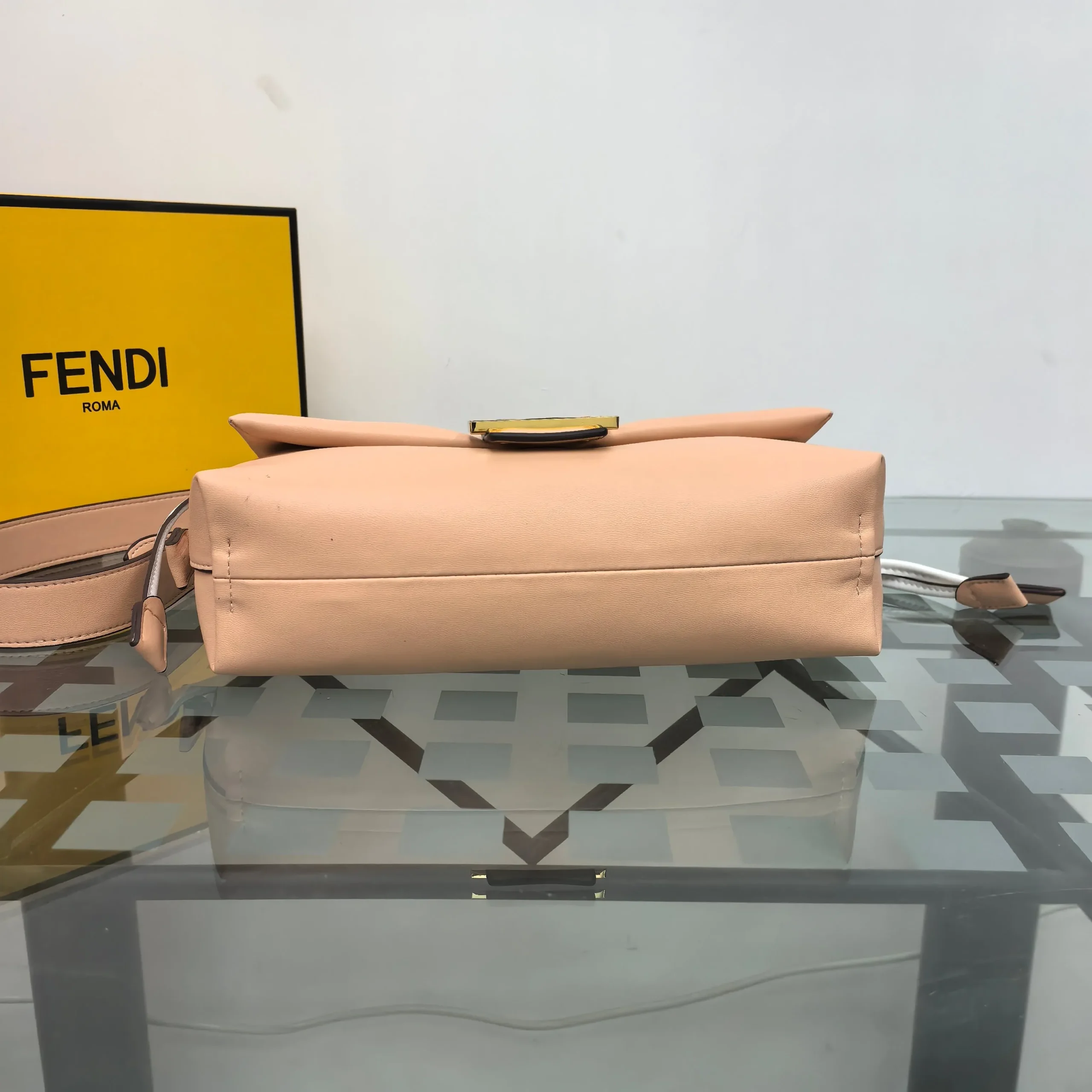 Fendi Mamma Baguette Medium Cappuccino Nappa Leather Bag 8BR833 - Image 5