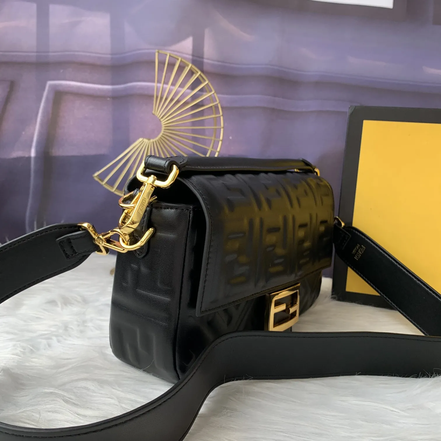 Fendi Baguette Black leather bag 8BR600 - Image 3