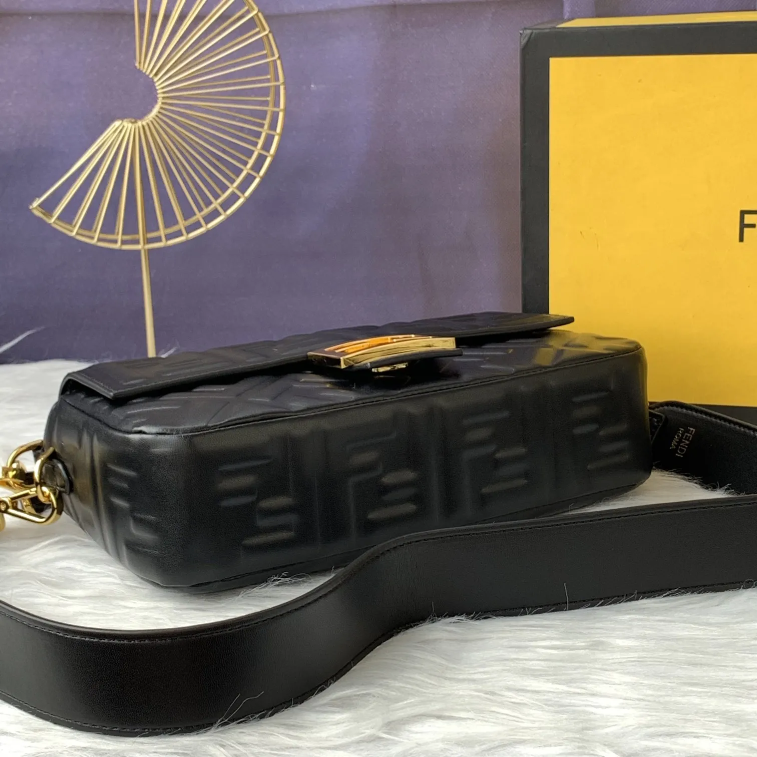 Fendi Baguette Black leather bag 8BR600 - Image 4