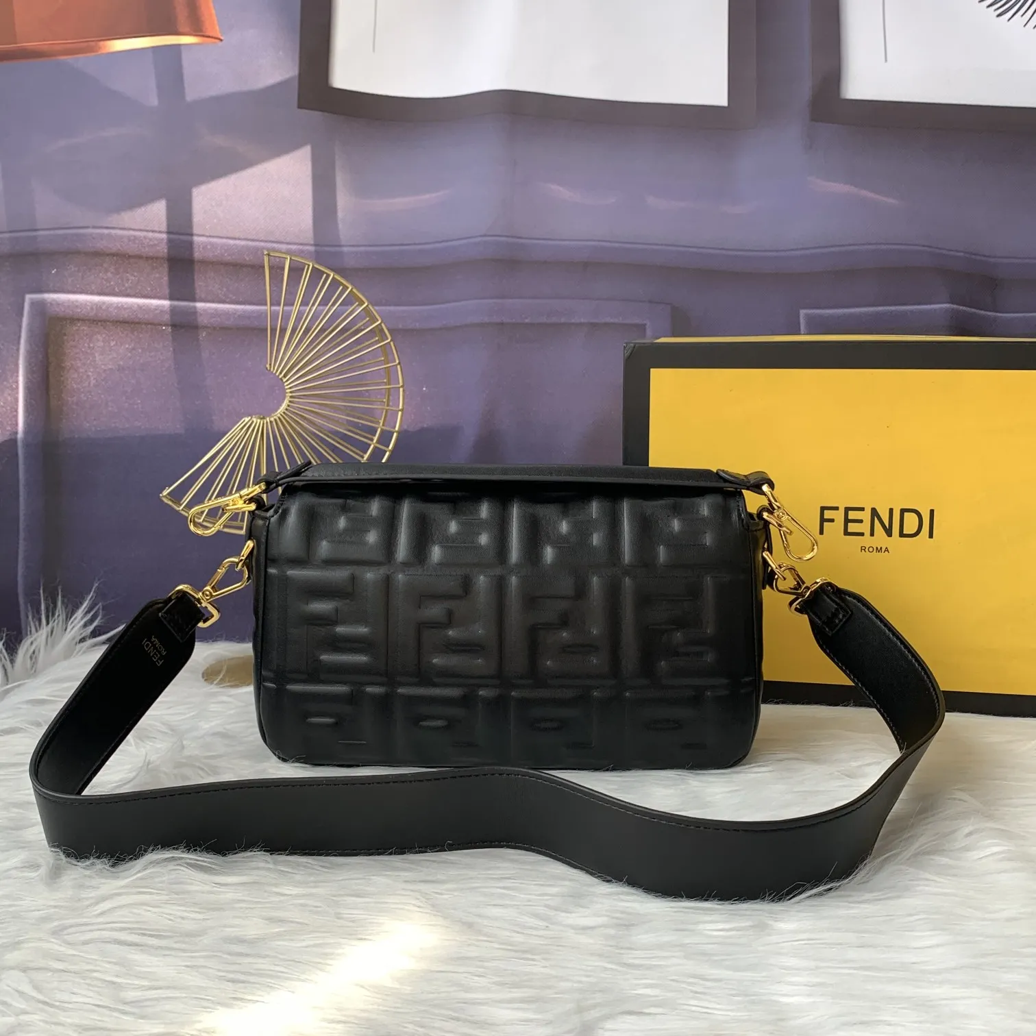 Fendi Baguette Black leather bag 8BR600 - Image 5