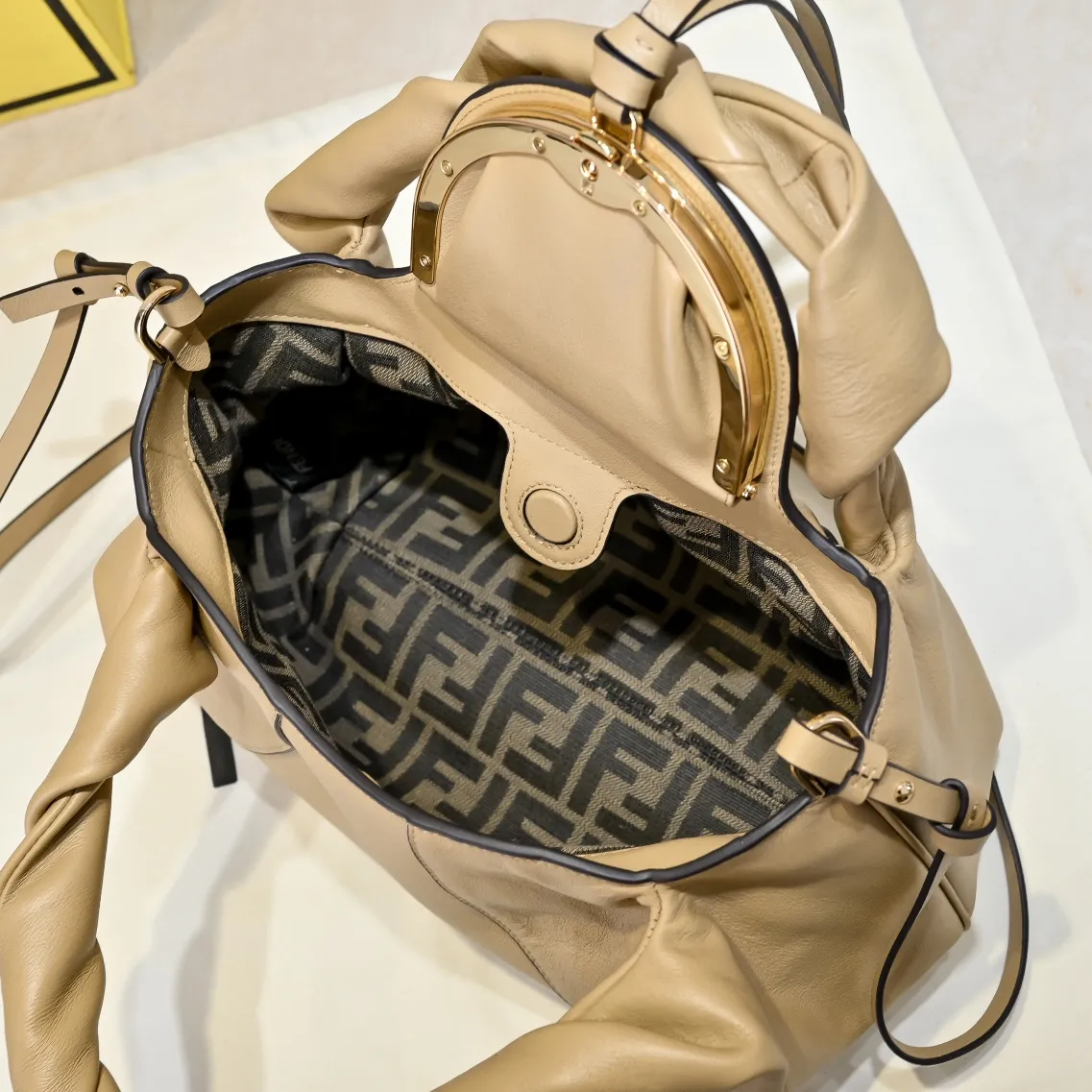Fendi Spy Small Beige leather bag 8BR838 - Image 12
