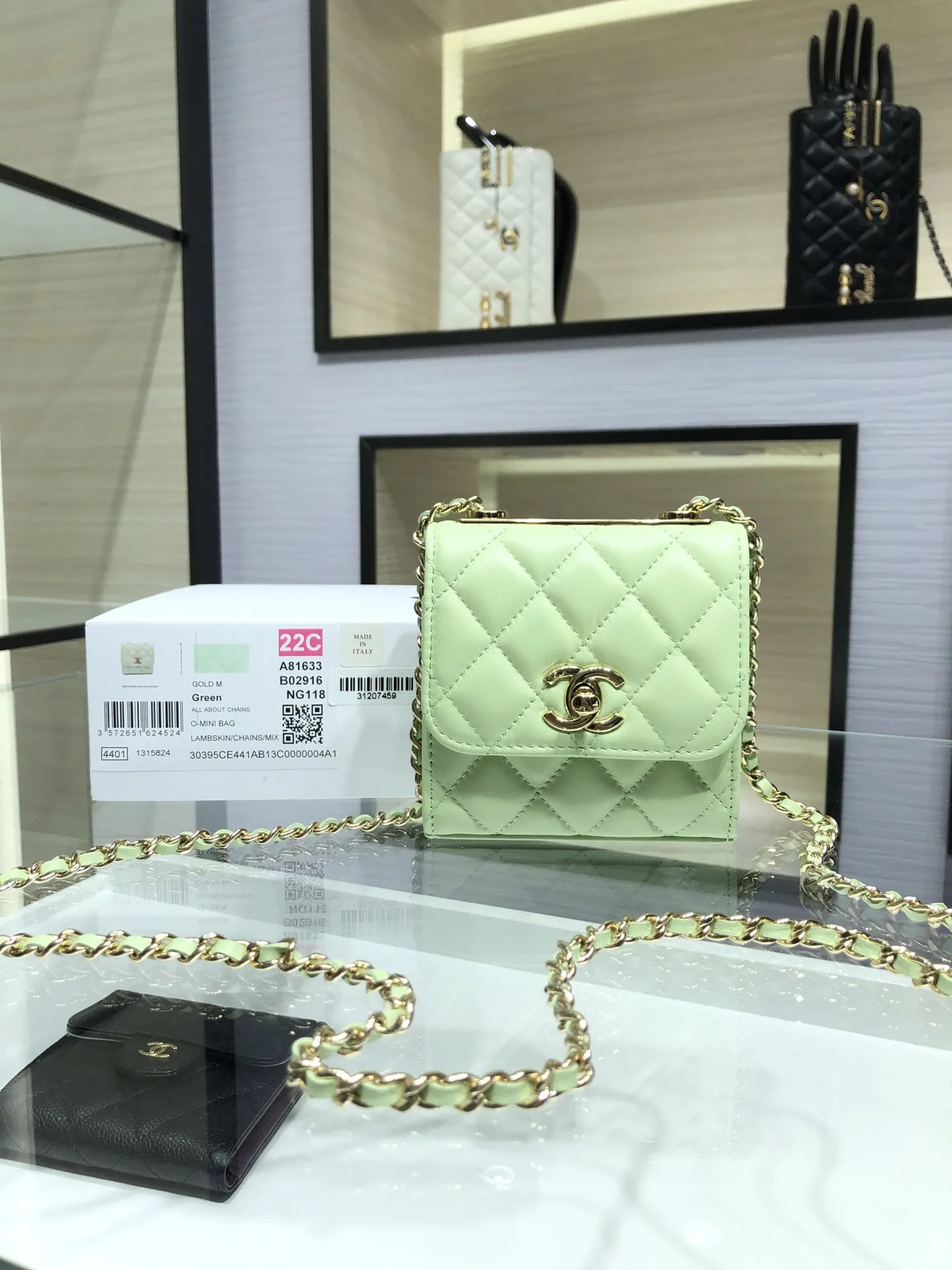 Alternative view of Chanel Quilted Lambskin Trendy Cc Mini Chain Wallet A81633