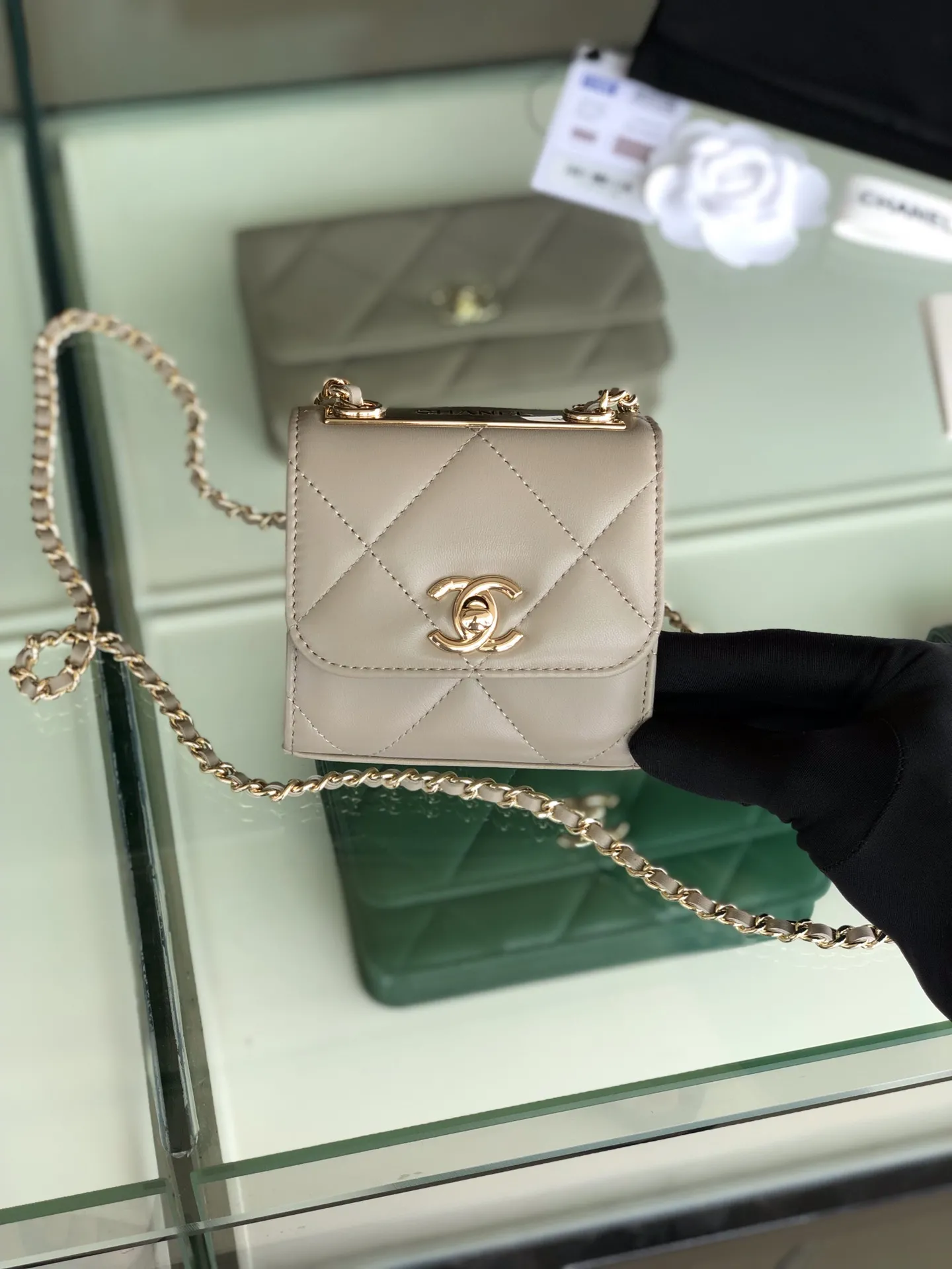 Alternative view of Chanel Quilted Lambskin Trendy Cc Mini Chain Wallet A81633