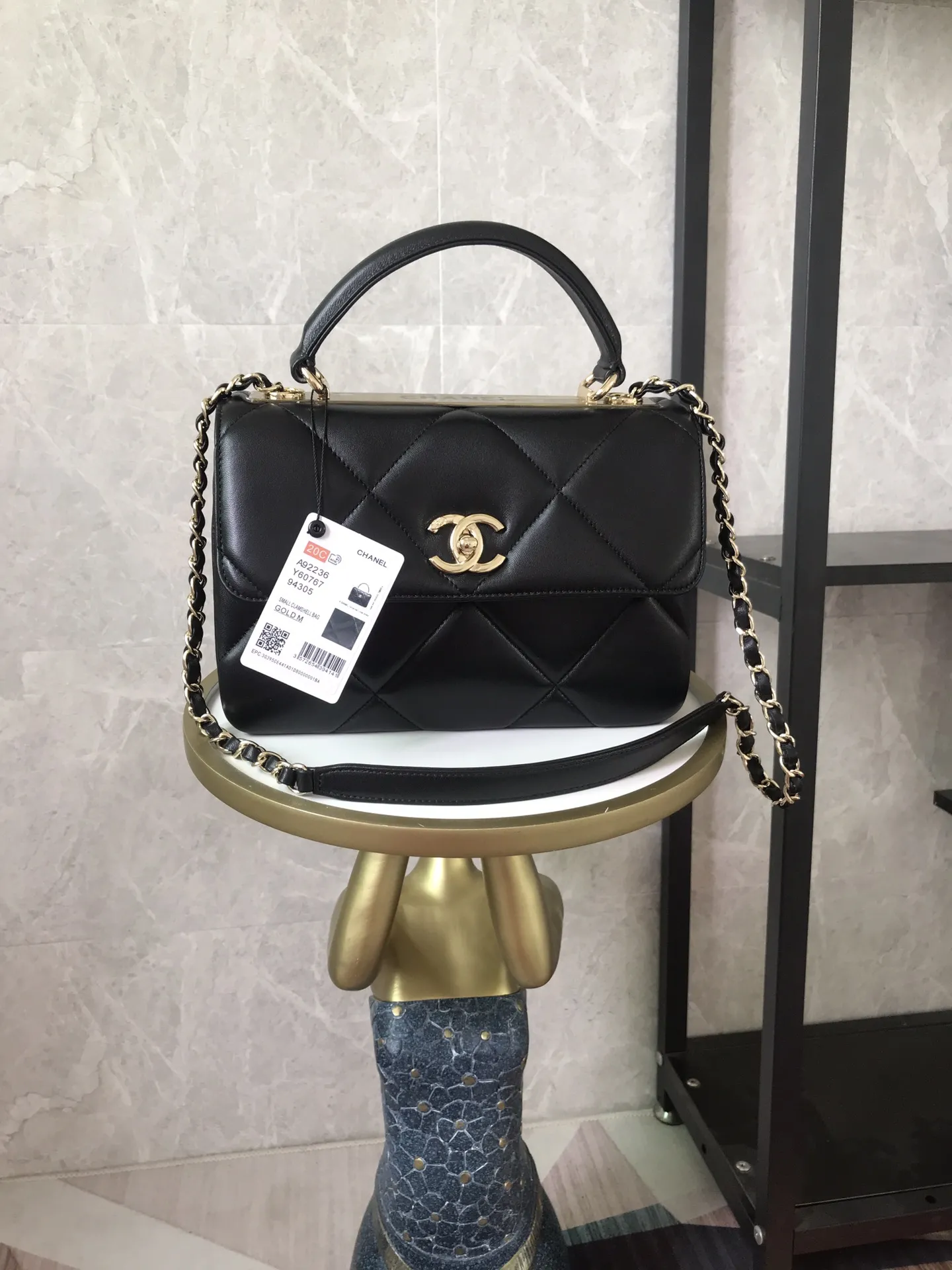 Chanel Small Black Quilted Lambskin Trendy CC Flap A92236 - Image 2