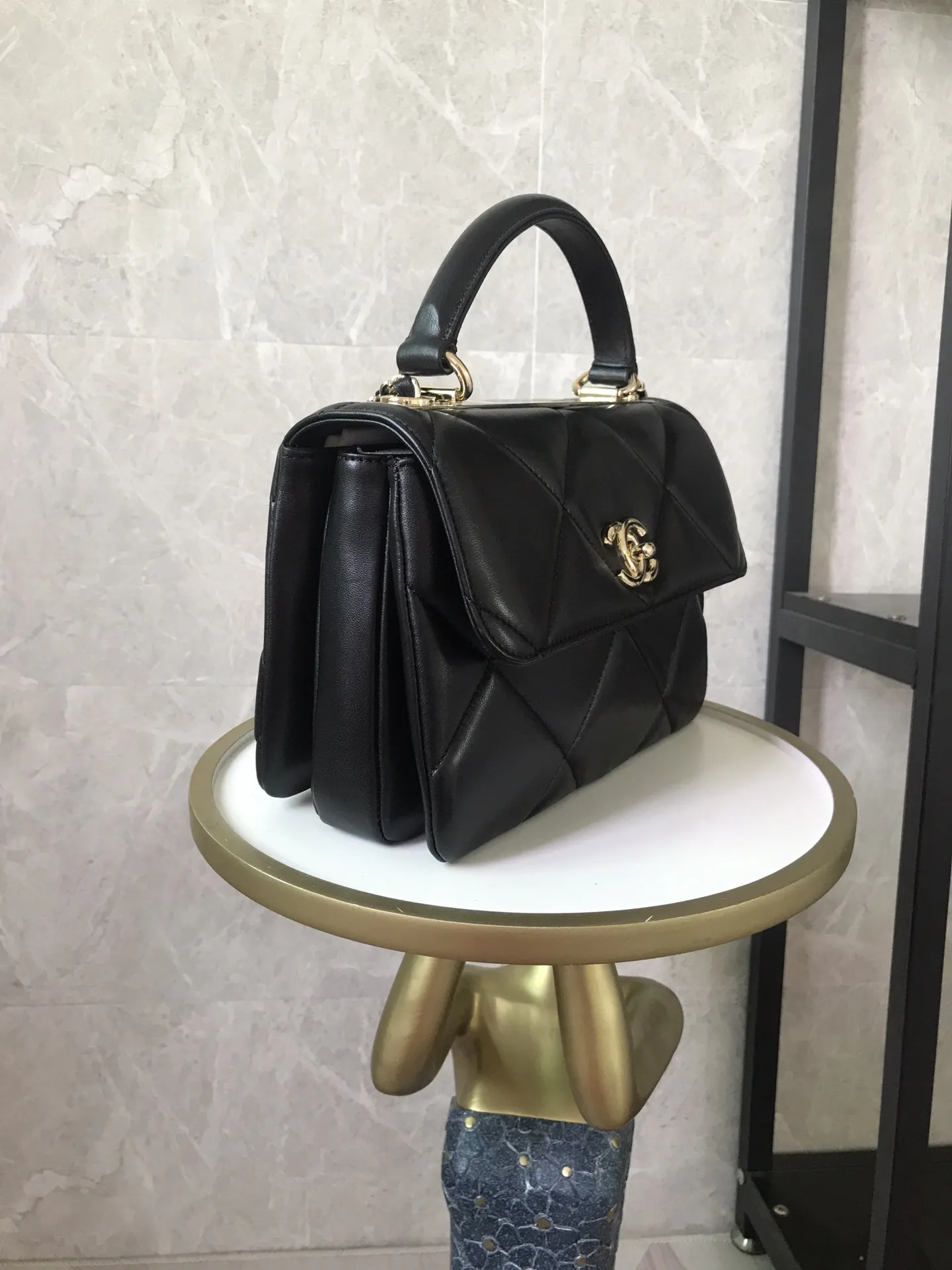 Chanel Small Black Quilted Lambskin Trendy CC Flap A92236 - Image 4