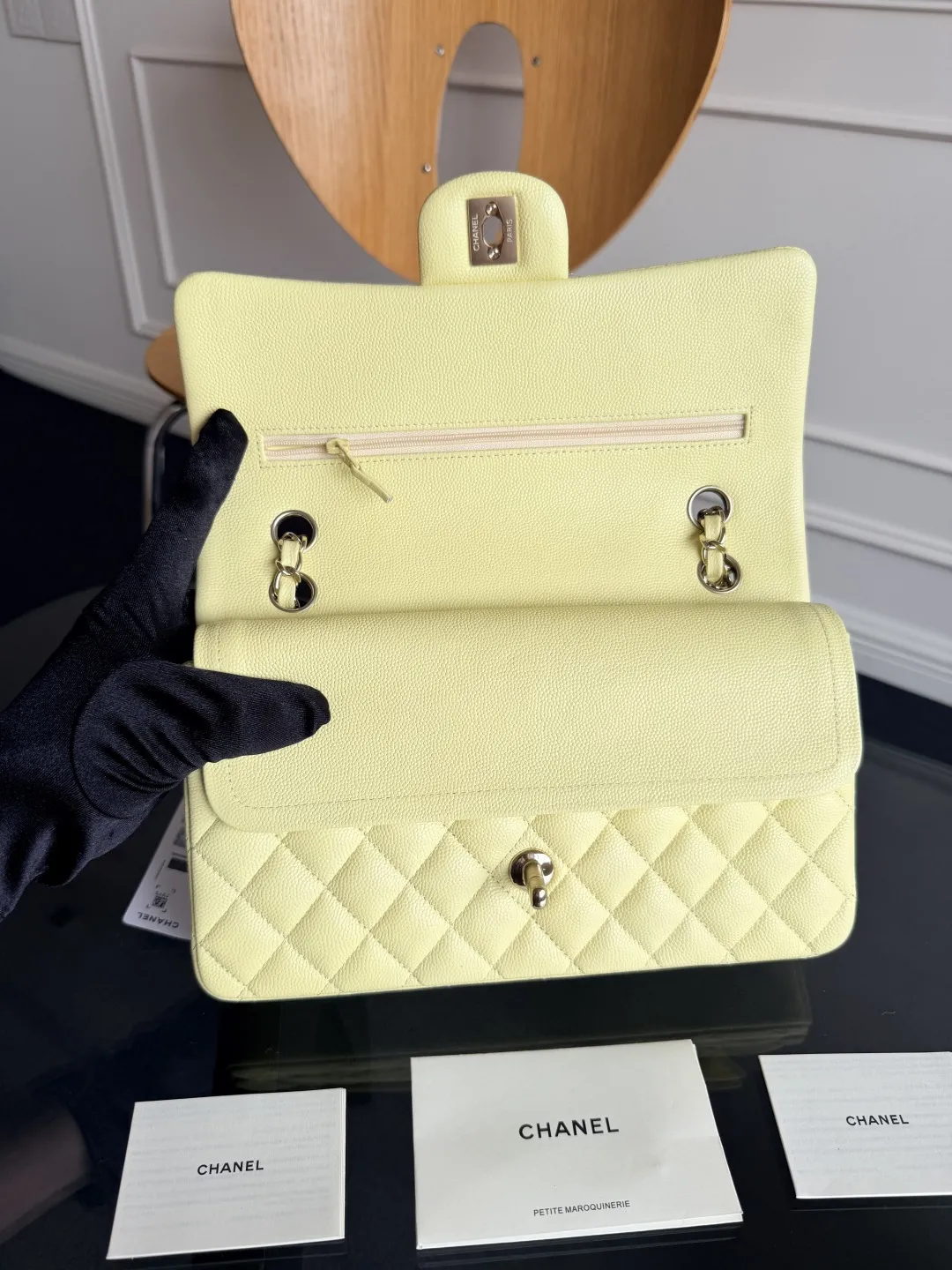 CHANEL Classic Flap Handbag Medium Lambskin Gold A01112 - 图片 7