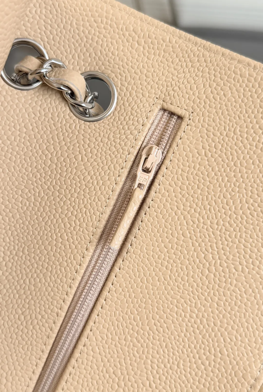 CHANEL Classic Flap Handbag Medium Caviar Silver A01112 - 图片 8
