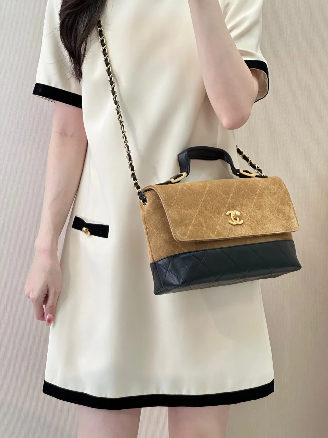 Alternative view of Chanel Large Flap Bag with Top Handle AS5637