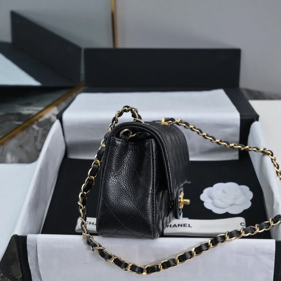 CHANEL Mini Flap Bag Caviar Gold A01116 - 图片 4