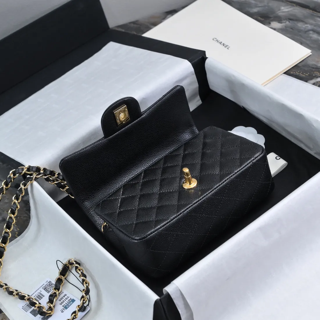 CHANEL Mini Flap Bag Caviar Gold A01116 - 图片 5