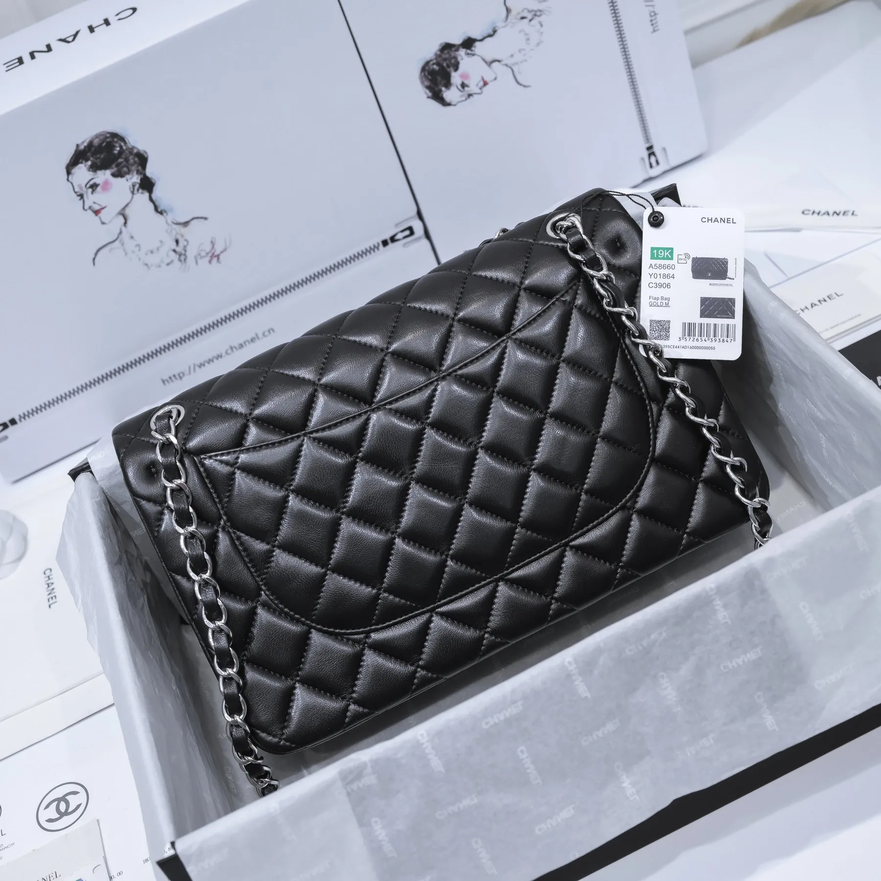 CHANEL Large Classic Flap Handbag Lambskin A58600 - 图片 4