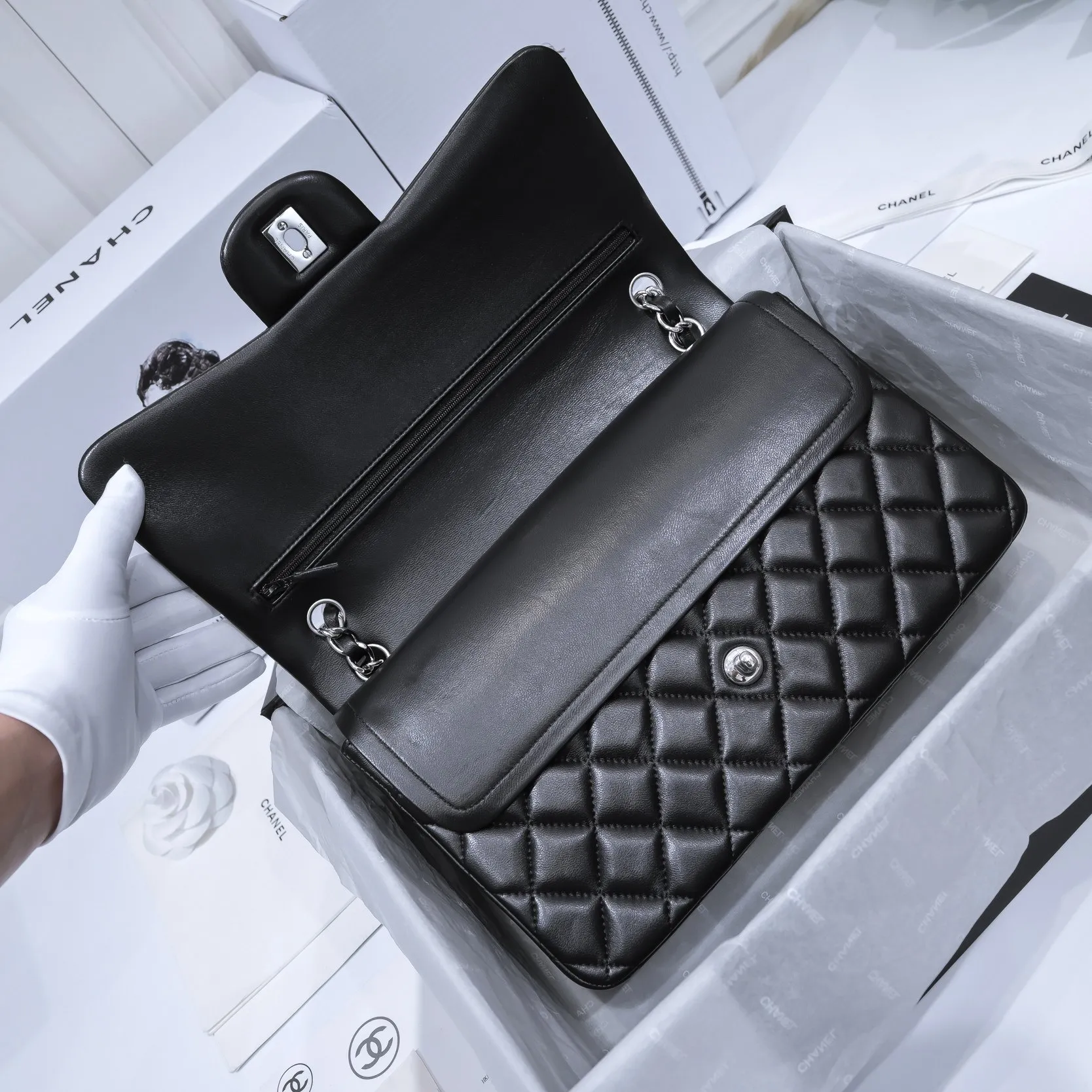 CHANEL Large Classic Flap Handbag Lambskin A58600 - 图片 7
