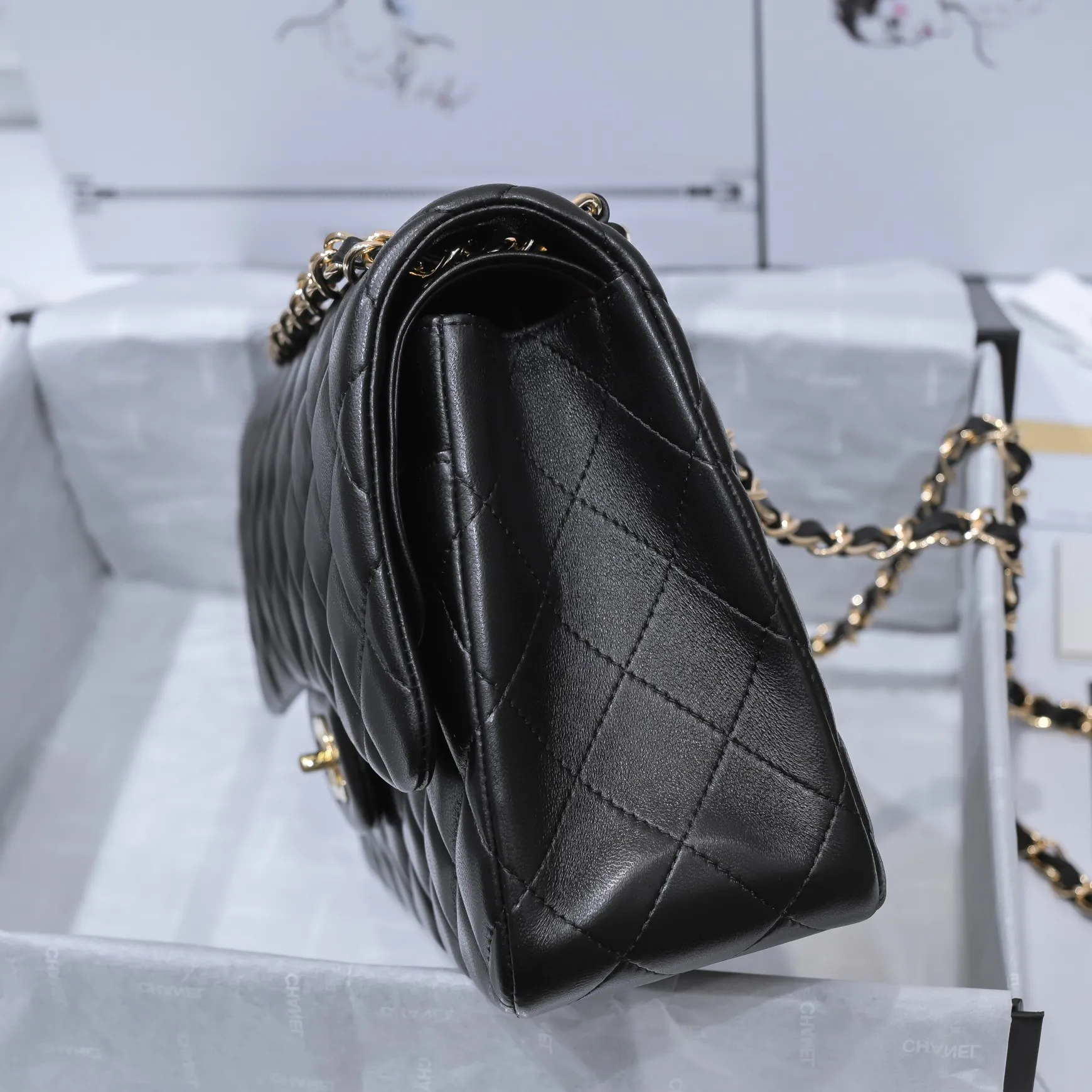 CHANEL Large Classic Flap Handbag Caviar Gold A58600 - 图片 3