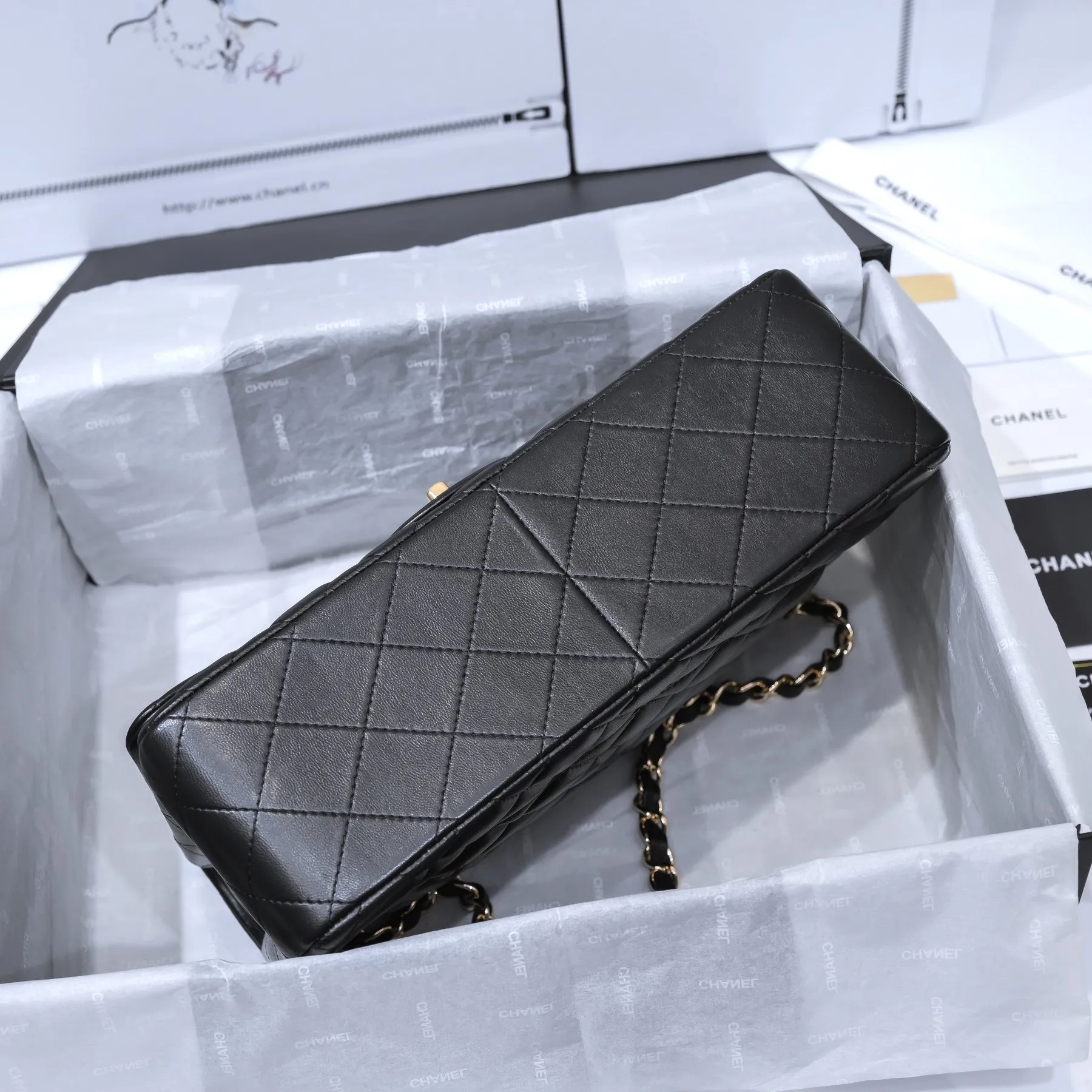 CHANEL Large Classic Flap Handbag Caviar Gold A58600 - 图片 5