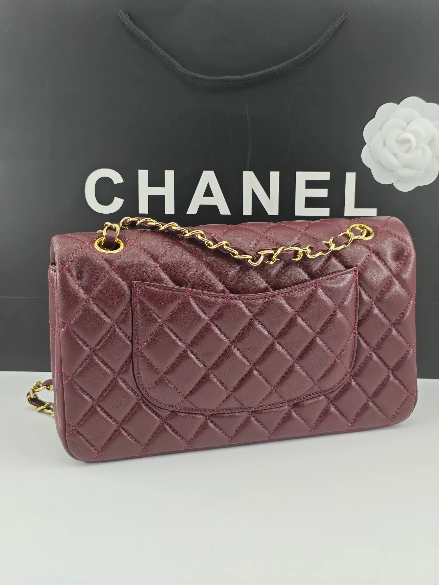 CHANEL Classic Flap Handbag Medium Lambskin Gold A01112 - 图片 4