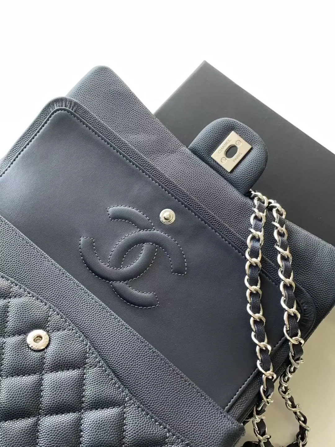 CHANEL Classic 11.12 Handbag Medium Caviar A01112 - Image 8