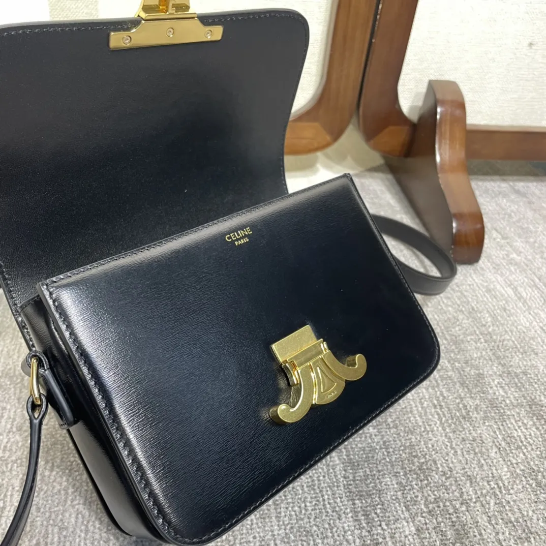 Celine Teen Triomphe Bag in shiny calfskin 188423 - Image 8