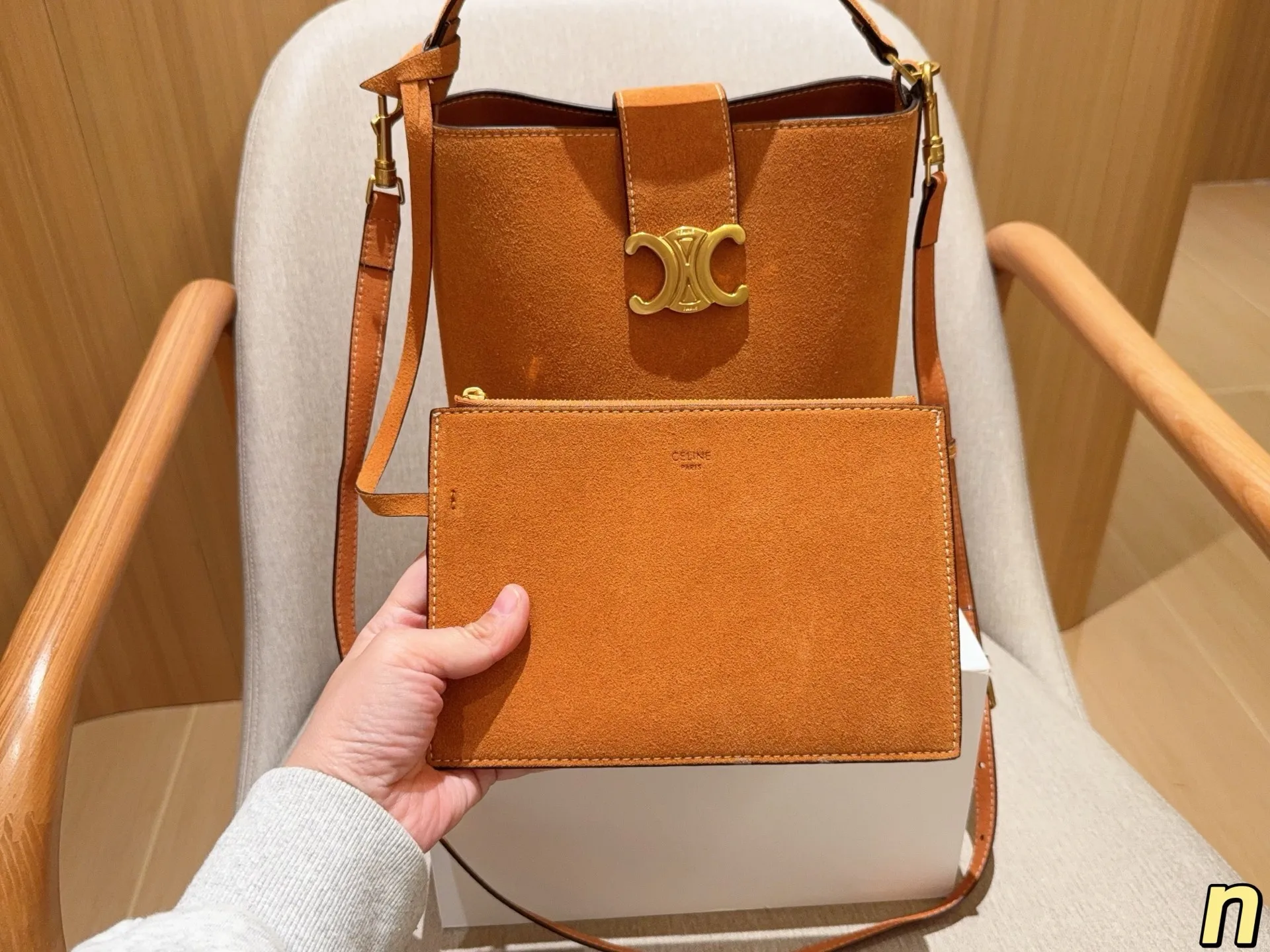 Celine Medium Louise Bag In Suede Calfskin 116613FXR.18PE - Image 7