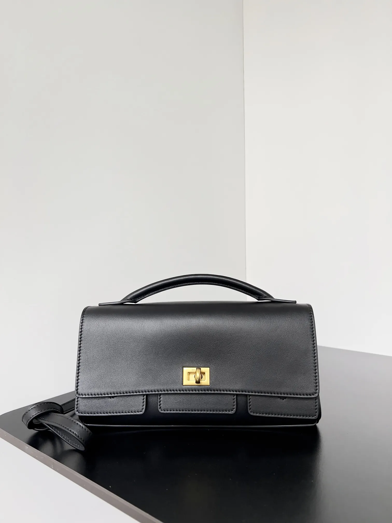 Alternative view of Balenciaga Women's Bel Air Clutch On Strap Small in Black 8349432