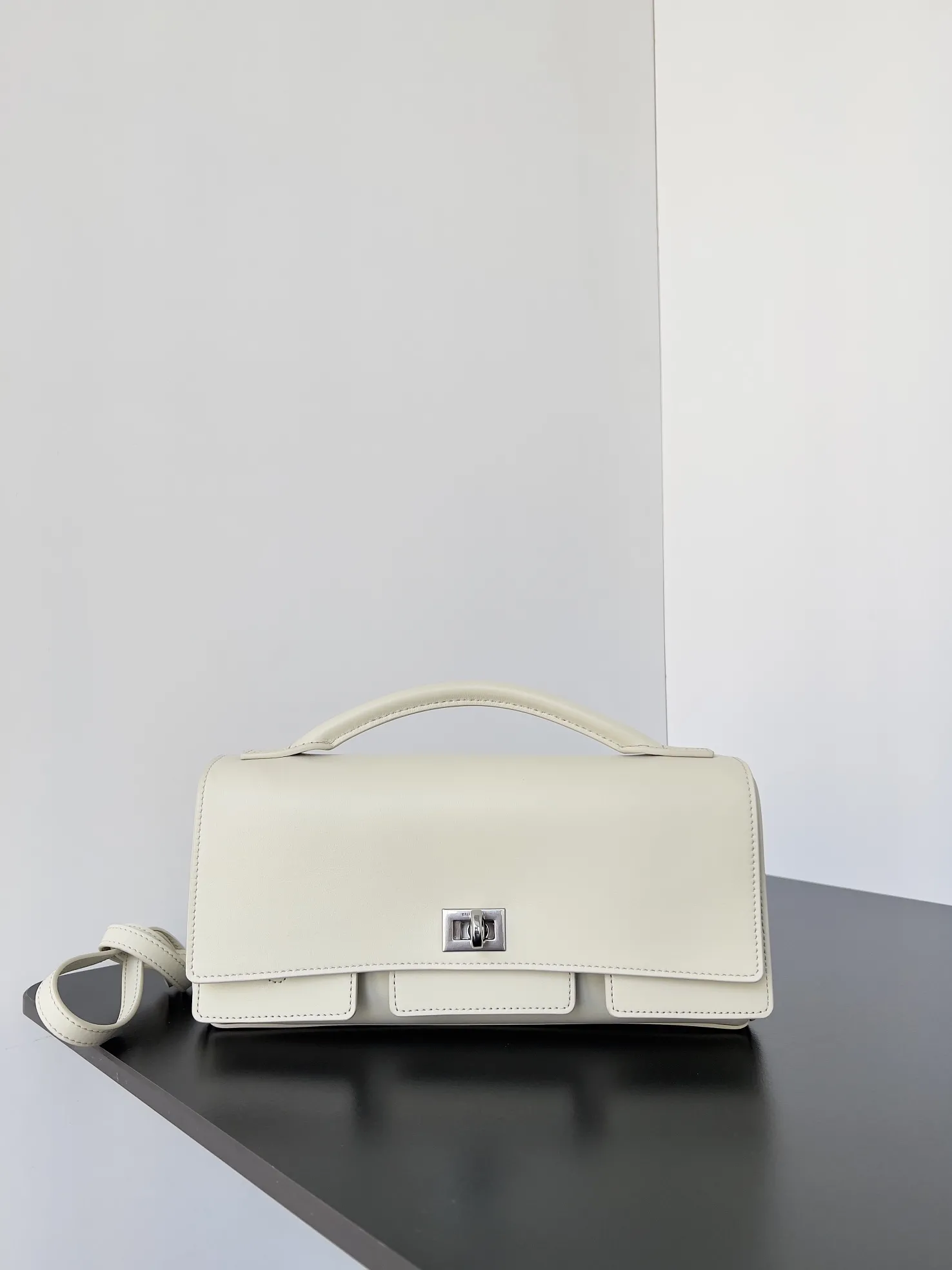Alternative view of Balenciaga Women's Bel Air Clutch On Strap Small in Almond 8349432