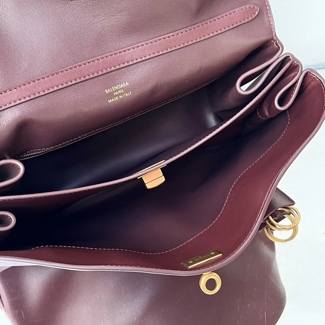 Balenciaga Women's Rodeo Handbag Medium in Burgundy 789772 - Image 7