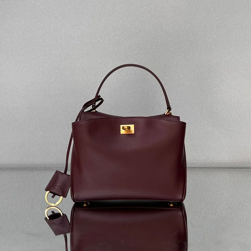 Balenciaga Women's Rodeo Handbag Mini in Dark Burgundy 795456 - Image 3