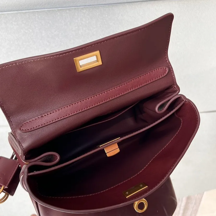 Balenciaga Women's Rodeo Handbag Mini in Dark Burgundy 795456 - Image 7