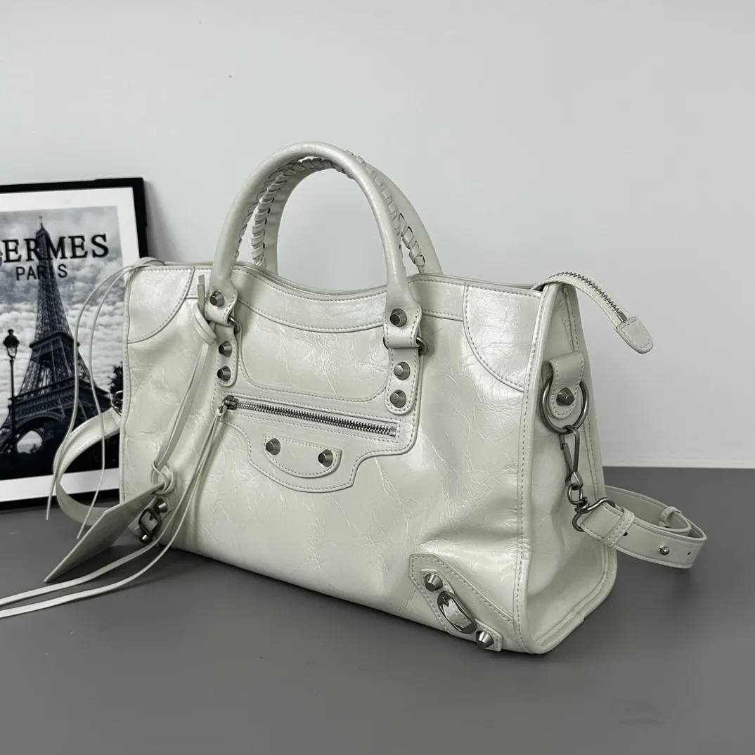 Balenciaga Women's Le City Bag Small in White 811442 - Image 5