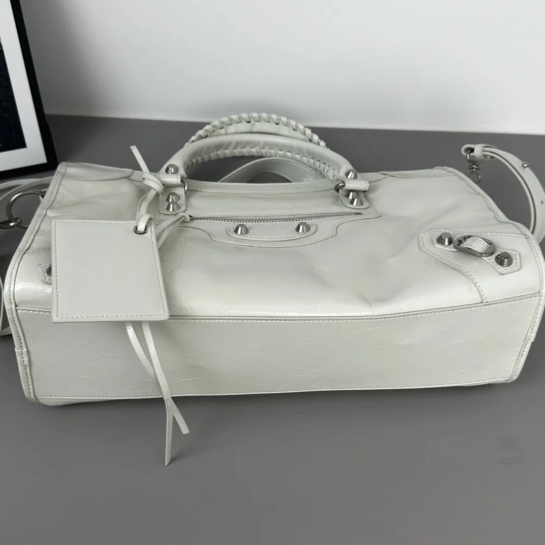 Balenciaga Women's Le City Bag Small in White 811442 - Image 7