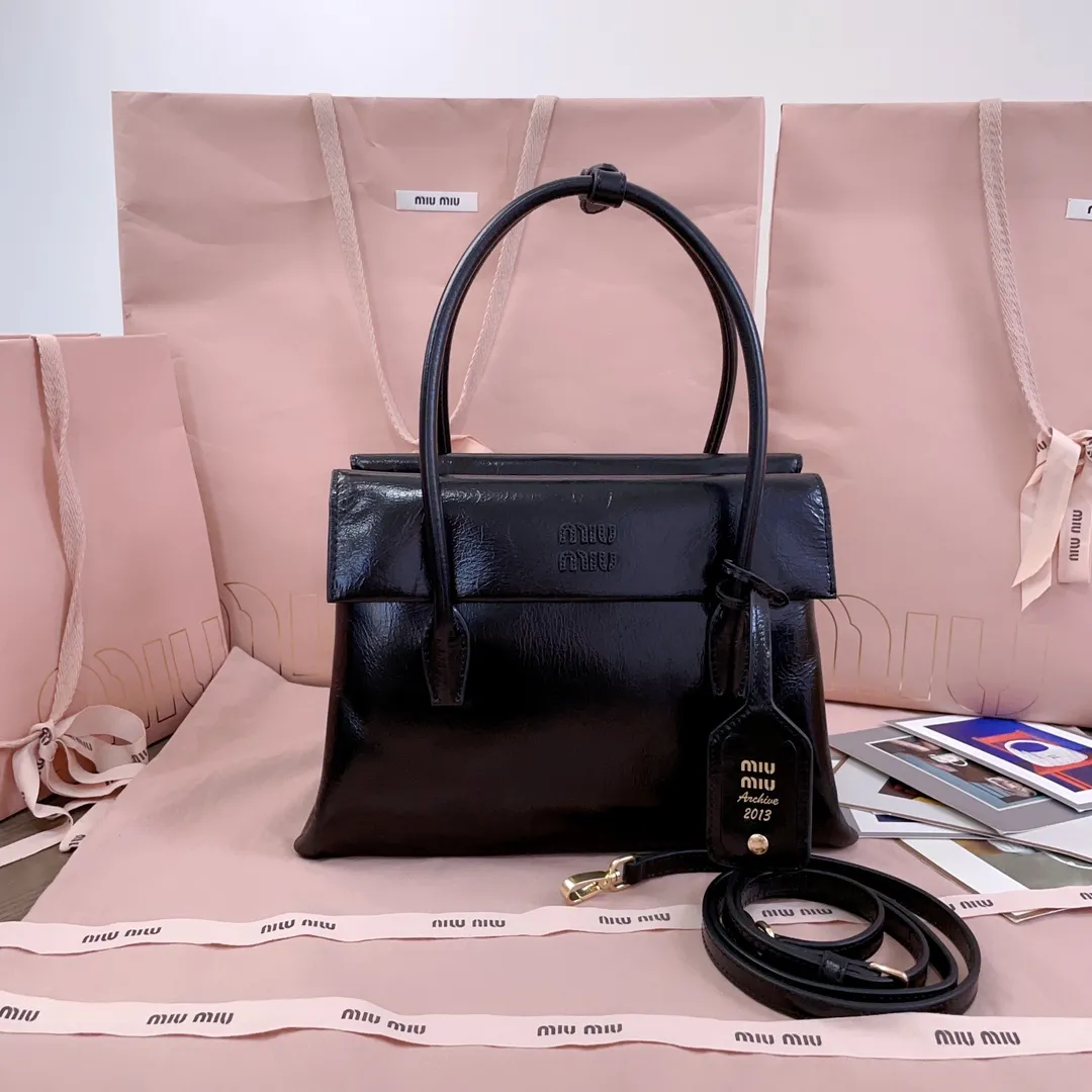 Alternative view of MiuMiu Solitaire shiny leather bag 5BA302