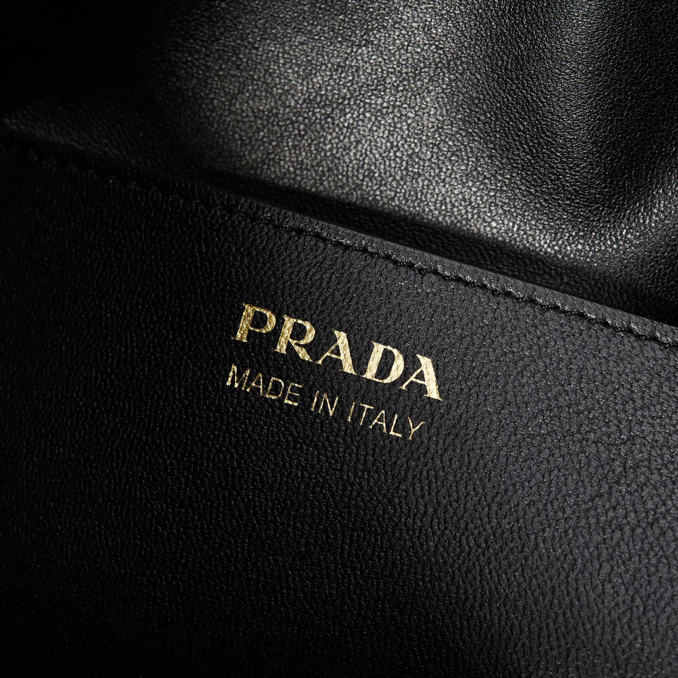 Prada Buckle Leather Bucket Bag With Belt 1BE085 - Image 9