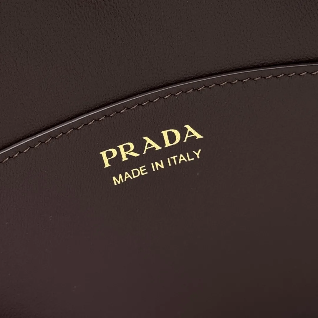 Prada Buckle Leather Bucket Bag With Belt 1BE085 - Image 10