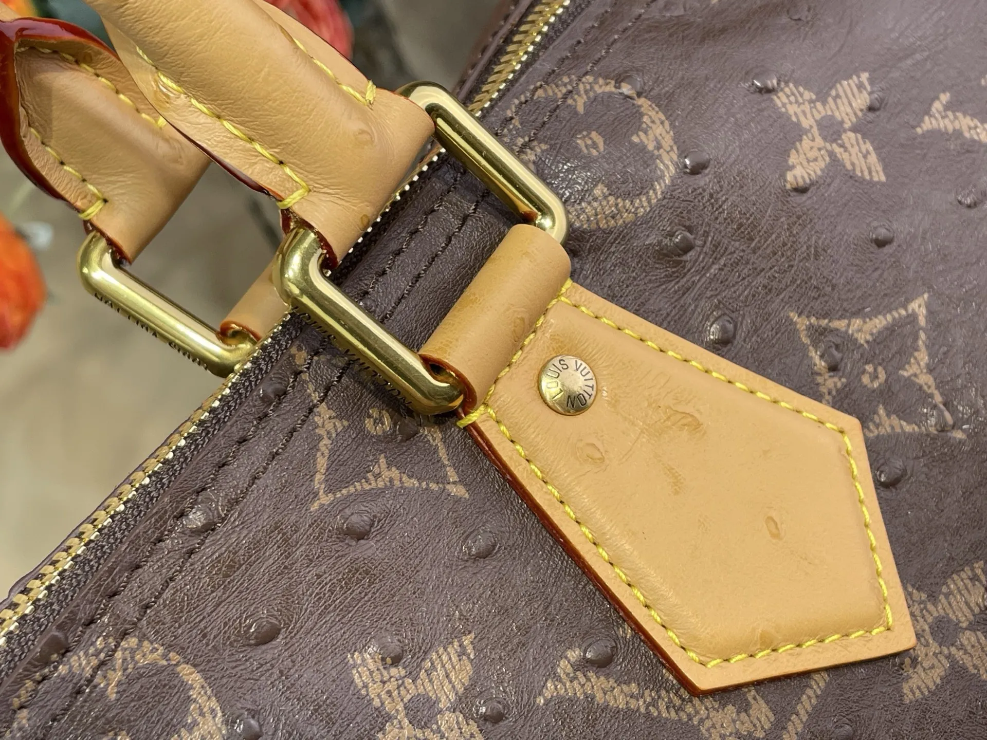 Louis Vuitton Speedy P9 Bandouli??re 40 Monogram Ostrich-Embossed Cowhide M24417 - Image 6