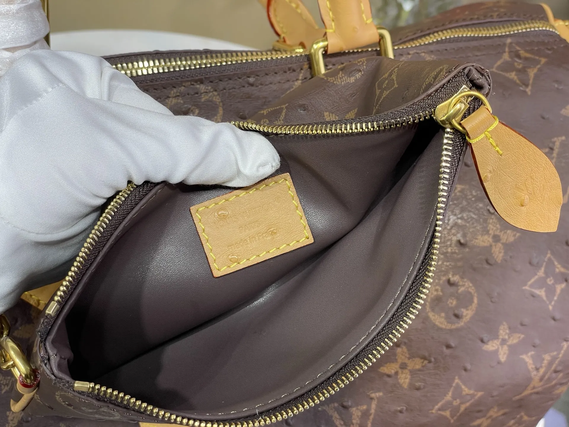 Louis Vuitton Speedy P9 Bandouli??re 40 Monogram Ostrich-Embossed Cowhide M24417 - Image 9