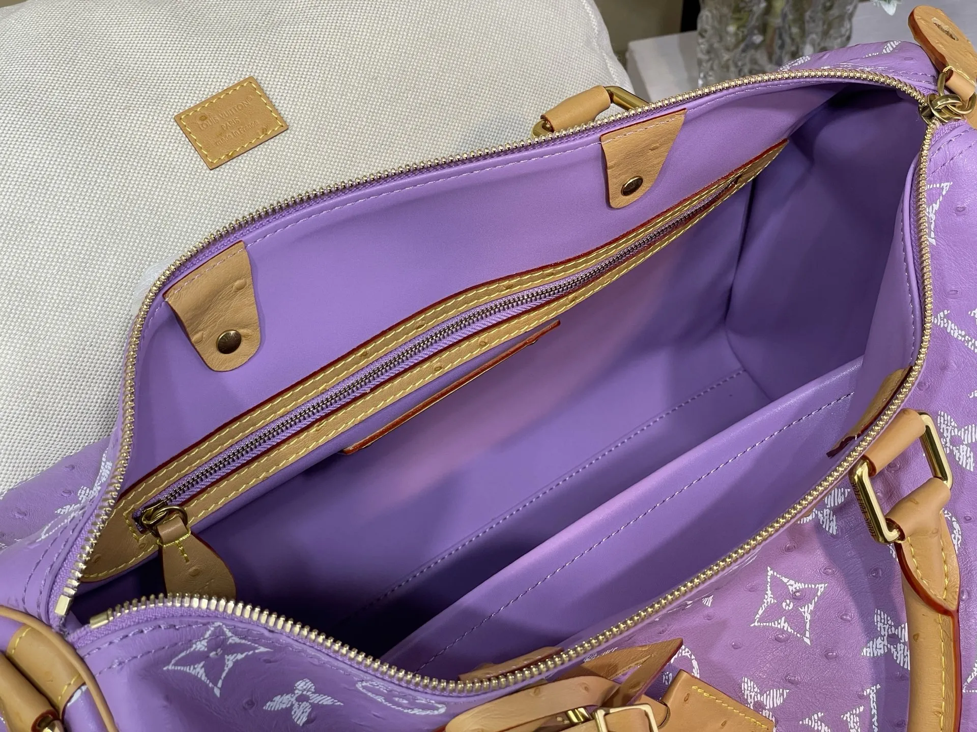 Louis Vuitton Speedy P9 Bandouli??re 40 Monogram Ostrich-Embossed Cowhide M24417 - Image 12