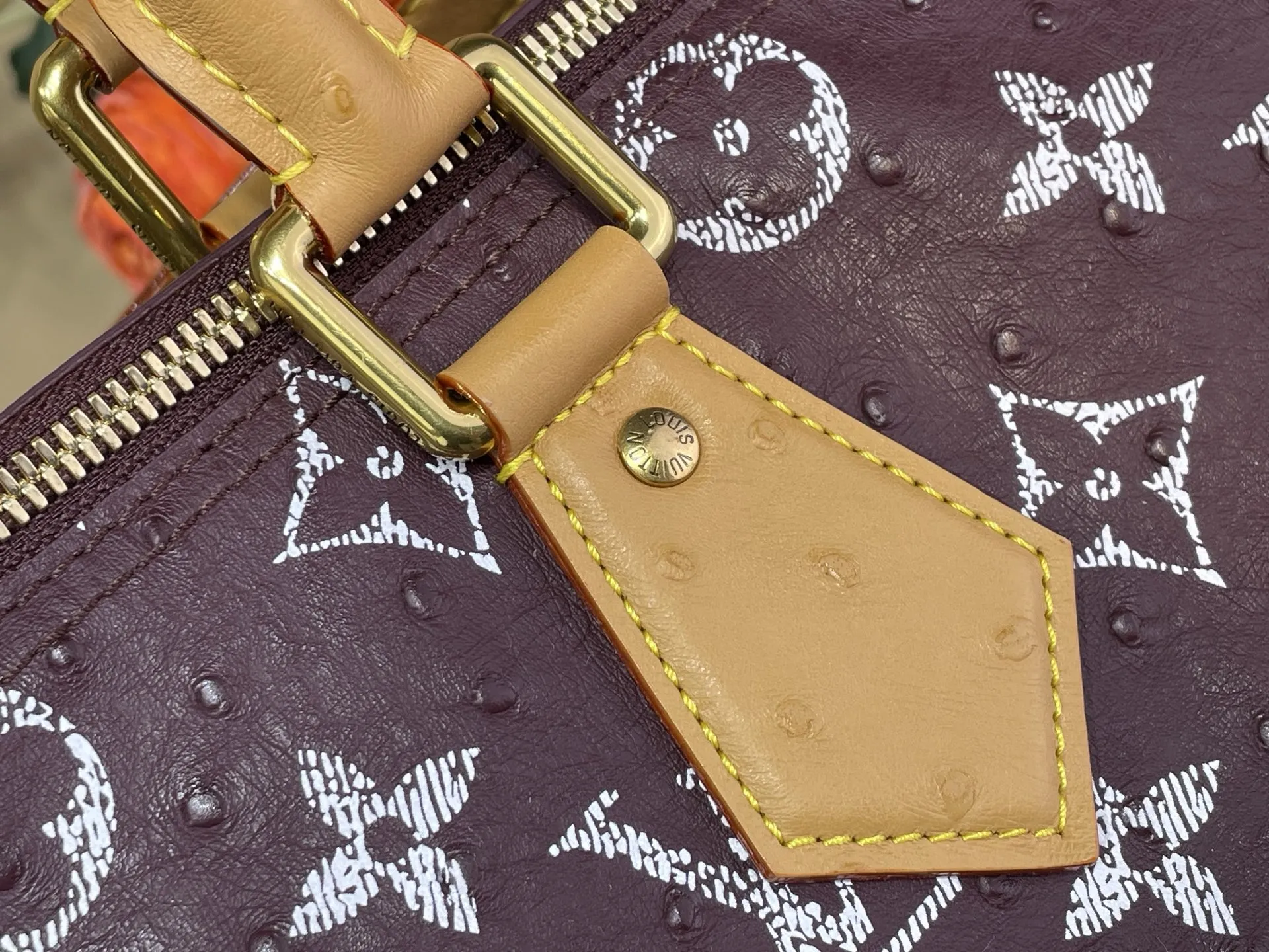 Louis Vuitton Speedy P9 Bandouli??re 40 Monogram Ostrich-Embossed Cowhide M24417 - 图片 8
