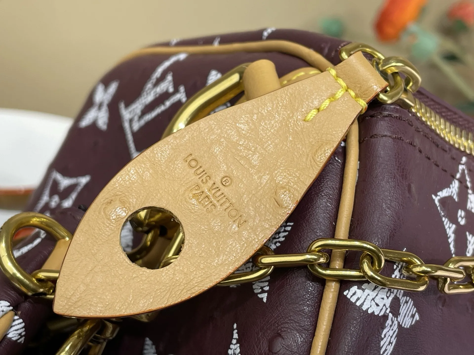 Louis Vuitton Speedy P9 Bandouli??re 40 Monogram Ostrich-Embossed Cowhide M24417 - 图片 9