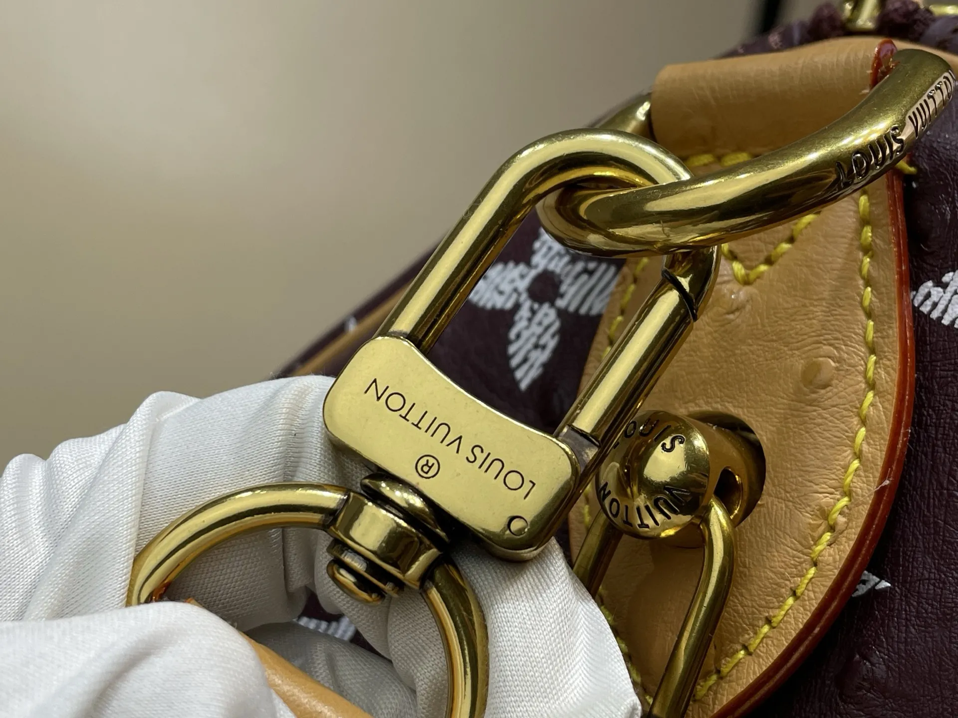 Louis Vuitton Speedy P9 Bandouli??re 40 Monogram Ostrich-Embossed Cowhide M24417 - 图片 10