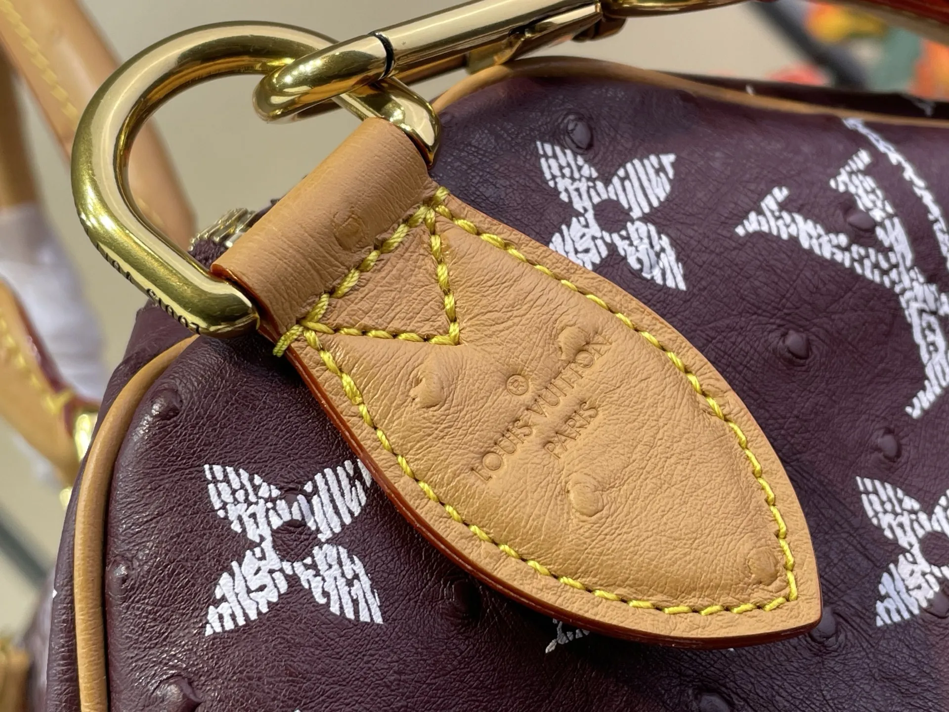 Louis Vuitton Speedy P9 Bandouli??re 40 Monogram Ostrich-Embossed Cowhide M24417 - 图片 11