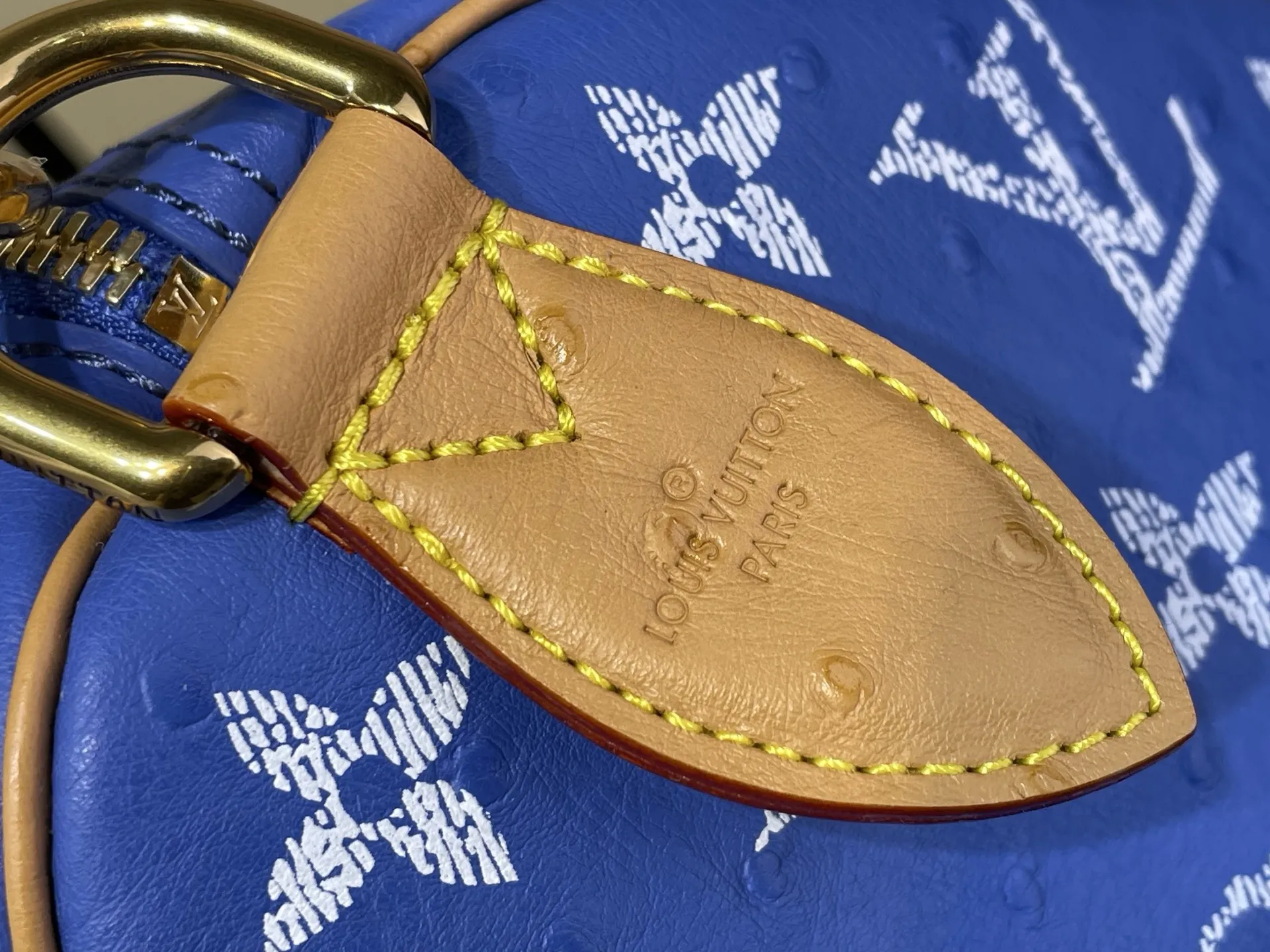 Louis Vuitton Speedy P9 Bandouli??re 40 Monogram Ostrich-Embossed Cowhide M24417 - 图片 9
