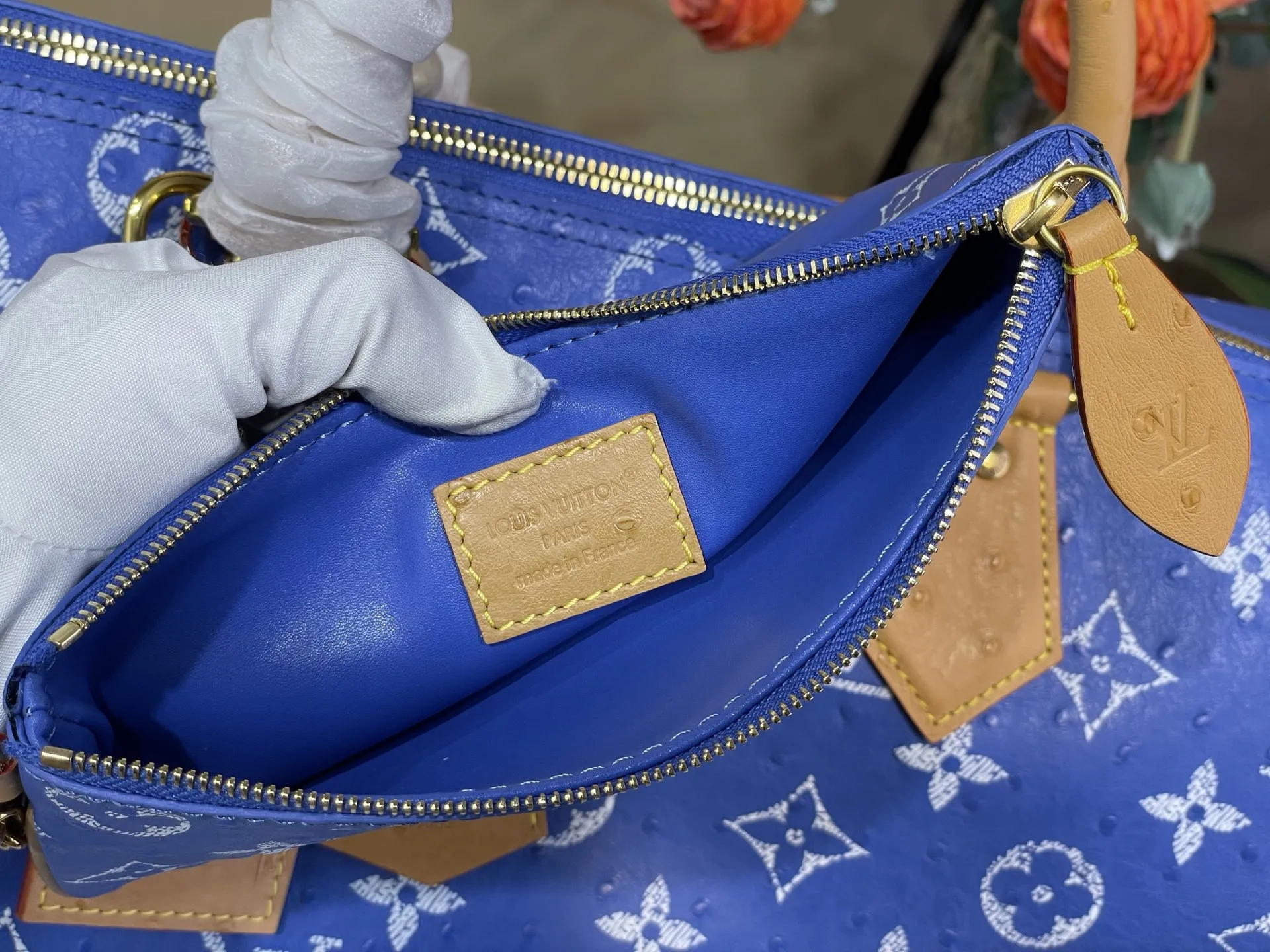 Louis Vuitton Speedy P9 Bandouli??re 40 Monogram Ostrich-Embossed Cowhide M24417 - 图片 11