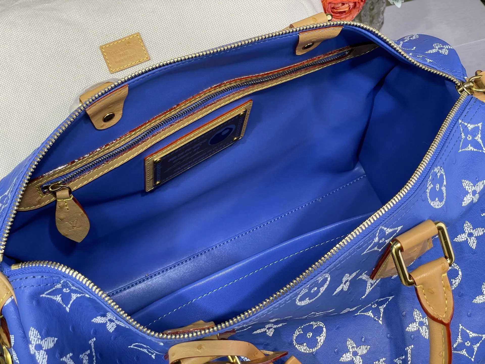 Louis Vuitton Speedy P9 Bandouli??re 40 Monogram Ostrich-Embossed Cowhide M24417 - 图片 12