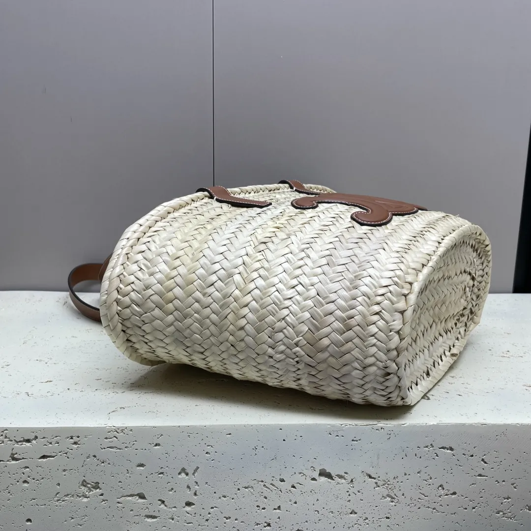Celine MEDIUM CELINE CLASSIC PANIER IN palm leaves and Calfskin 192622 - Image 4