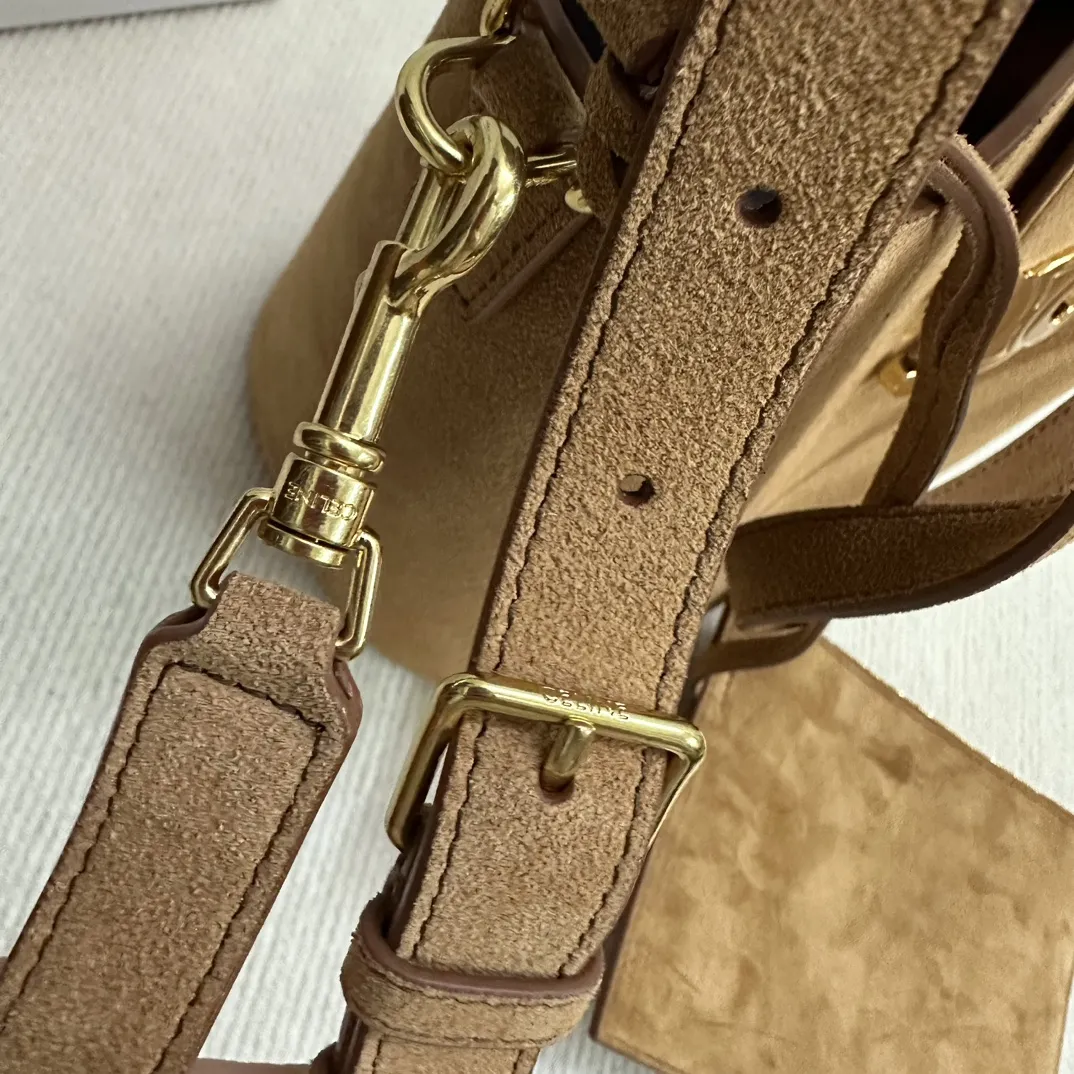 Celine Medium Bucket Louise In Nubuck Calfskin 116613GR5.02CM - Image 6
