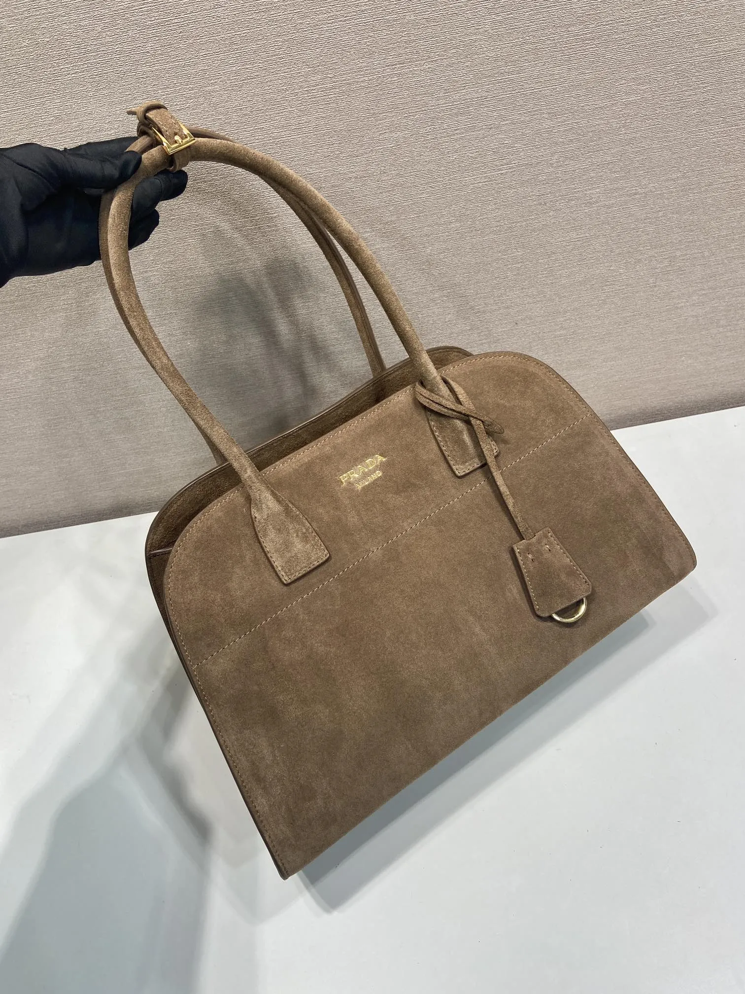 Prada Medium suede tote bag 1BG572 - Image 4