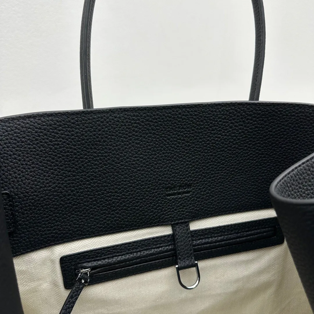 The Row Soft Margaux 17 Bag in Leather W1254L133BLPL - Image 9