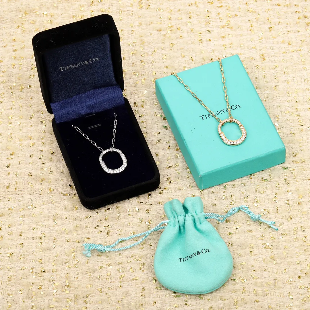 Tiffany Lock Necklace with Pav?? Diamonds, Medium 72355741 - Image 2